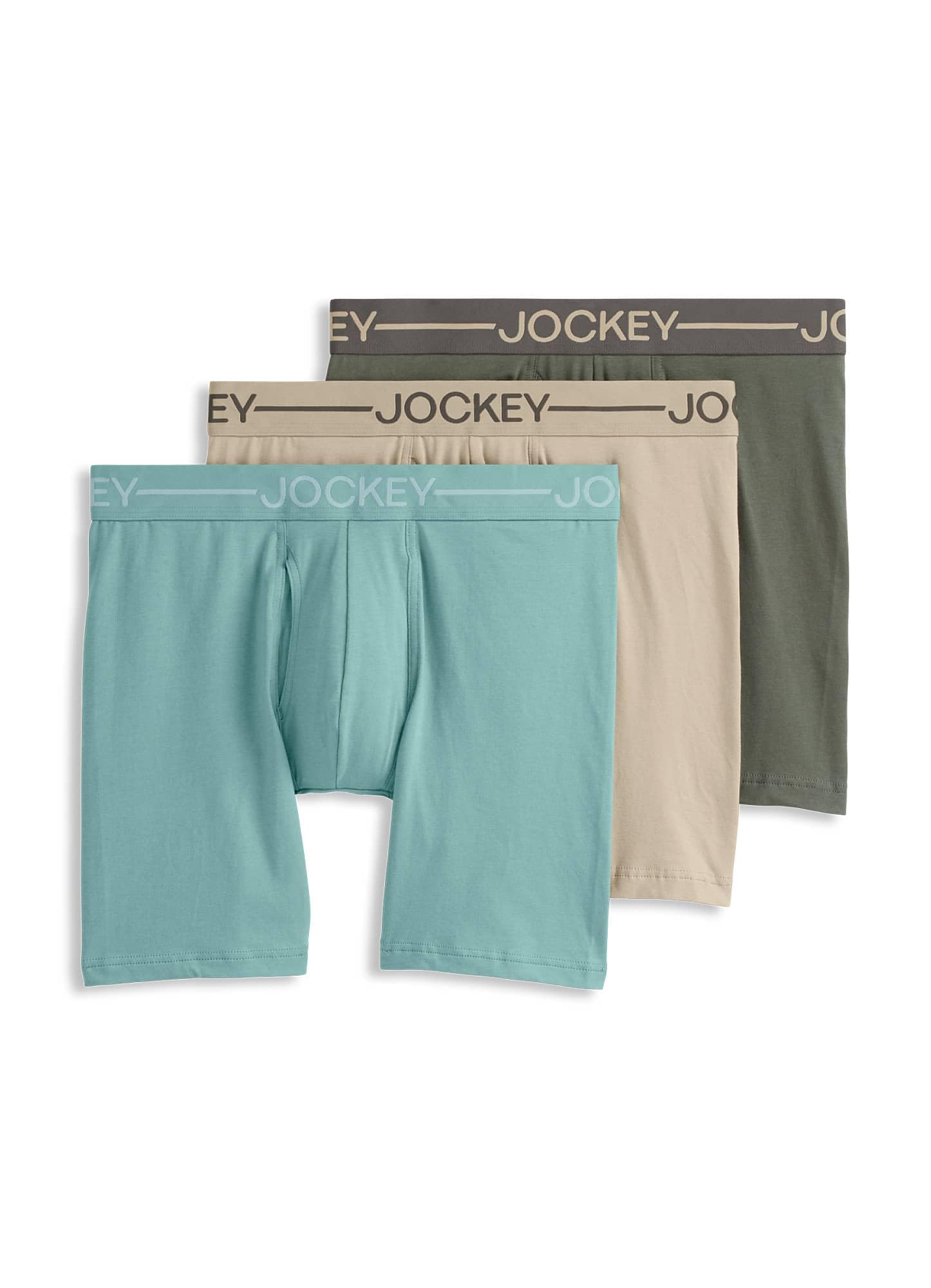 Jockey Men's Organic Cotton Stretch Boxer Brief - 6.5" - 3 Pack Trendy Underwear