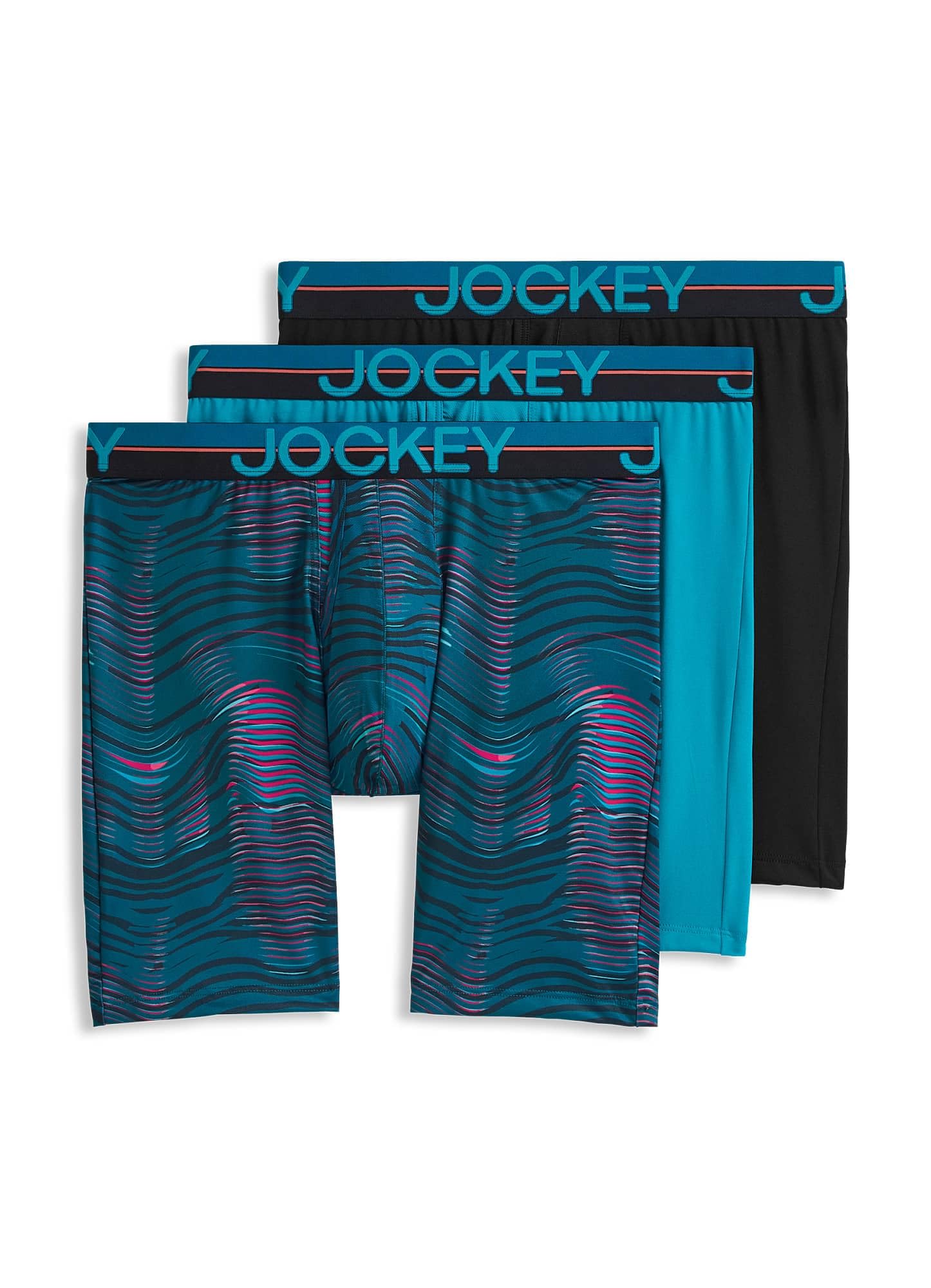 Jockey Men's Underwear Infinite Cool Microfiber Stretch 8" Long Leg Boxer Brief | Breathable Comfort, Moisture Wicking,